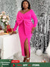 Rose Red Plus Size Birthday Dress for Women