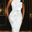 AOMEIDRESS Sexy Halter Bodycon Dress Ruffles for Event Party Weddings White / S