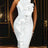 AOMEIDRESS Sexy Halter Bodycon Dress Ruffles for Event Party Weddings White / S