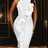 AOMEIDRESS Sexy Halter Bodycon Dress Ruffles for Event Party Weddings White / S