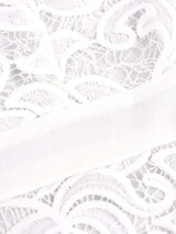 AOMEIDRESS Sexy Lace Bodycon Midi White Cocktail Dress for Women