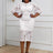 AOMEIDRESS Sexy Lace Bodycon Midi White Cocktail Dress for Women White / S