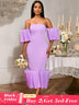 AOMEIDRESS Sexy Lavender Strapless Backless Pleated Dress For Party Lavender / S