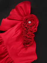 AOMEIDRESS Sexy One Shoulder Wedding Guest A Line Mini Dresses