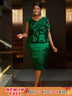 AOMEIDRESS Sexy St Patricks Day Dress Dark Green Floral Embellished
