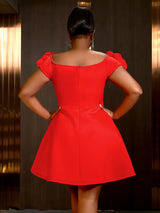 AOMEIDRESS Sexy Wedding Guest Dresses Slash Neck 3D Flower Club Wear