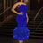AOMEIDRESS Sexy Wedding Guests Dresses Strapless Backless Ruffle Blue / S