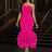AOMEIDRESS Sexy Wedding Guests Dresses Strapless Backless Ruffle Rose / S