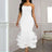 AOMEIDRESS Sexy Wedding Guests Dresses Strapless Backless Ruffle White / S