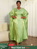 AOMEIDRESS Shiny Kaftan Bubu Dress V Neck Loose African Party Gowns MustardGreen / One Size