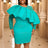 Classy big ruffles decor bodycon mini dress for party