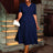 AOMEIDRESS V Neck Pleated A Line Office Dress Short Sleeve Button Up

