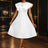 AOMEIDRESS Simple White Wedding Gown O Neck 3D Decoration Bow Dress White / S