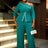 AOMEIDRESS Slanted Shoulder Rhinestone Jumpsuit for Party Christmas Green / S