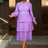 AOMEIDRESS spring wedding dresses Chiffon Lantern Sleeves Pleated Pale Purple
