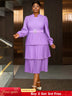 AOMEIDRESS spring wedding dresses Chiffon Lantern Sleeves Pleated Pale Purple
