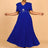 AOMEIDRESS Spring Wedding Guest Dress Short Sleeve Blue Style
