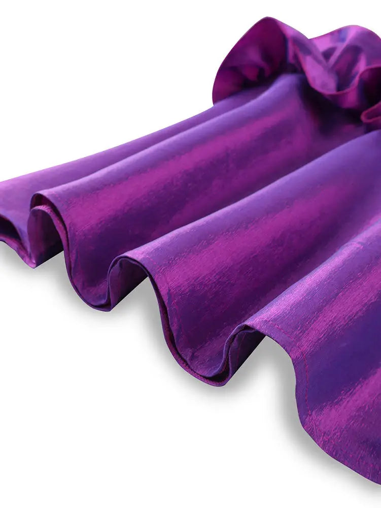 AOMEIDRESS Stylish A Line Dress Long Flare Sleeve 3D Flower Ruffles