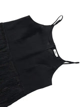 AOMEIDRESS Stylish Black Tassel Set Halter Dress Shawl Party Gowns