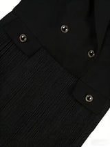 AOMEIDRESS Stylish Blazer Mini Dress Sleeveless Tassel Button Office