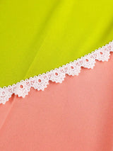 AOMEIDRESS Stylish Colorblock Wide Legged Pants Lace Trim Causal Wear