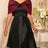 AOMEIDRESS Stylish Off Shoulder Patchwork Dress A Line Party Gowns Black / S