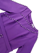 AOMEIDRESS Stylish Purple Long Sleeves Bodycon Dress with Beading