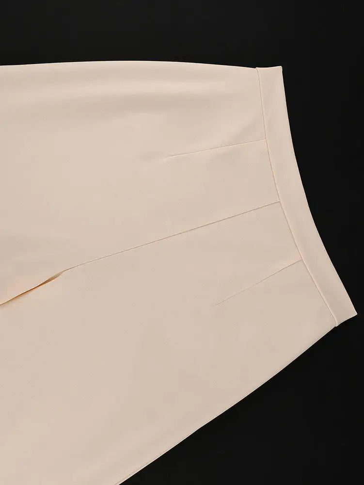 AOMEIDRESS Stylish Two Piece Set Brown Buttons Top Wide Leg Pants