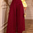 AOMEIDRESS Stylish Wine Pleated Split Wide Leg Pants Casual Wear Wine / S