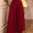 AOMEIDRESS Stylish Wine Pleated Split Wide Leg Pants Casual Wear Wine / S