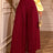 AOMEIDRESS Stylish Wine Pleated Split Wide Leg Pants Casual Wear Wine / S