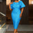 AOMEIDRESS Summer Outfits for Women Elegant 3D Floral Bubble Sleeve Bodycon Party Dress​

