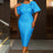 AOMEIDRESS Summer Outfits for Women Elegant 3D Floral Bubble Sleeve Bodycon Party Dress​

