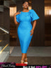 AOMEIDRESS Summer Outfits for Women Elegant 3D Floral Bubble Sleeve Bodycon Party Dress​

