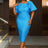 AOMEIDRESS Summer Outfits for Women Elegant 3D Floral Bubble Sleeve Bodycon Party Dress​

