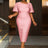 AOMEIDRESS Summer Outfits for Women 3D Flower Bubble Sleeve Pink / S