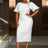 AOMEIDRESS Summer Outfits for Women 3D Flower Bubble Sleeve White / S