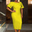 AOMEIDRESS Summer Outfits for Women 3D Flower Bubble Sleeve Yellow / S