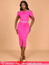 AOMEIDRESS Summer Wedding Guest Dress African Off Shoulder Club Skirt Rose / S