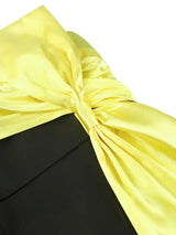AOMEIDRESS Summer Wedding Guest Dress Bow Strapless Graduation Dress