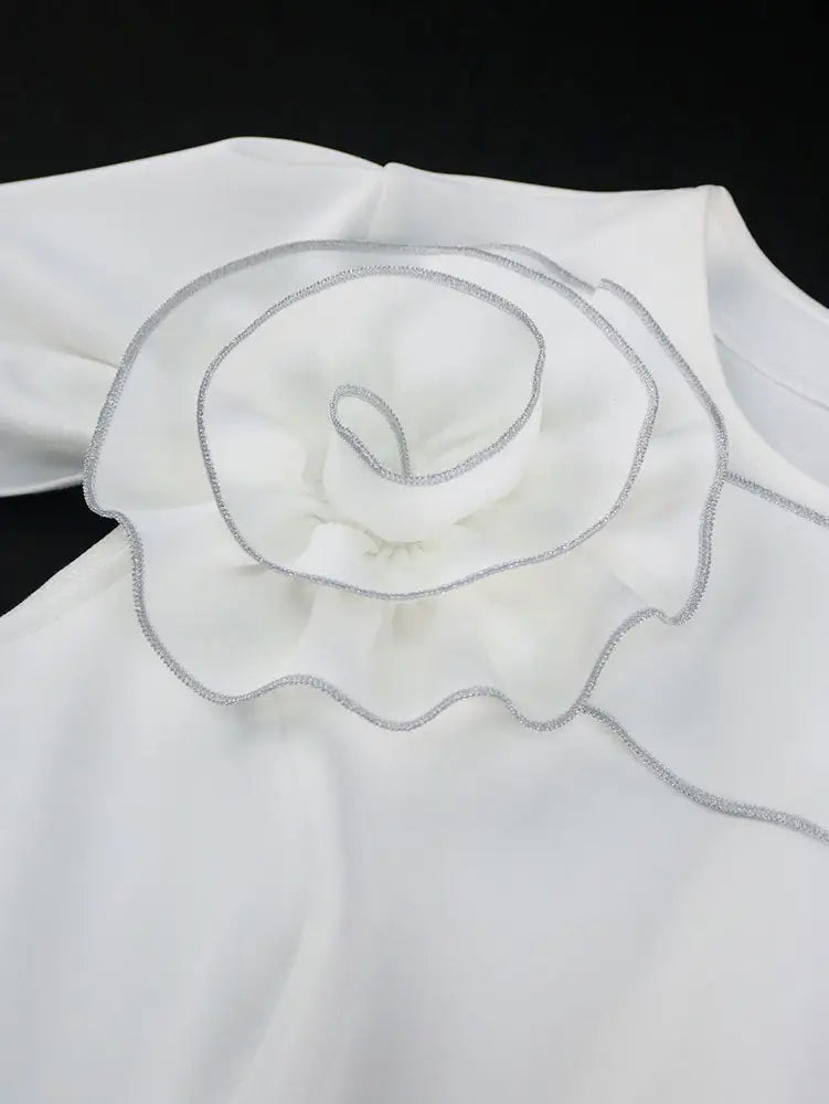 AOMEIDRESS Summer Wedding Guest Dress White Peplum Formal Grace Solid