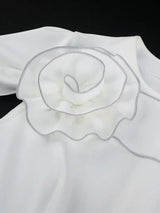 AOMEIDRESS Summer Wedding Guest Dress White Peplum Formal Grace Solid