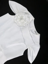 AOMEIDRESS Summer Wedding Guest Dress White Peplum Formal Grace Solid