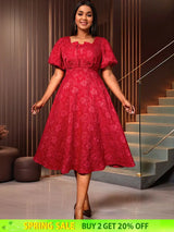 AOMEIDRESS Three-dimensional Decoration A Line Gown for Women Formal Red / S