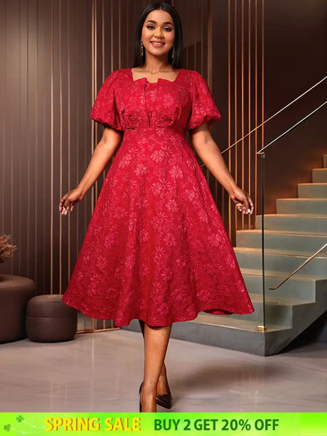 AOMEIDRESS Three-dimensional Decoration A Line Gown for Women Formal Red / S