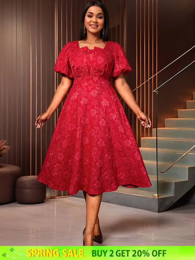 AOMEIDRESS Three-dimensional Decoration A Line Gown for Women Formal Red / S