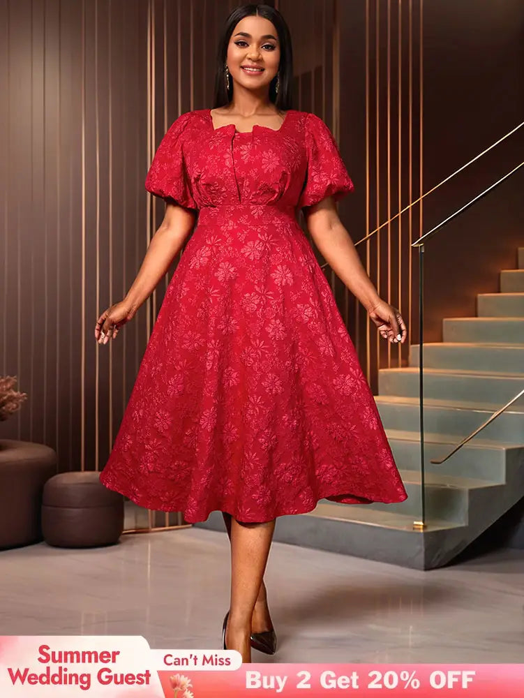 AOMEIDRESS Three-dimensional Decoration A Line Gown for Women Formal Red / S