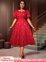 AOMEIDRESS Three-dimensional Decoration A Line Gown for Women Formal Red / S
