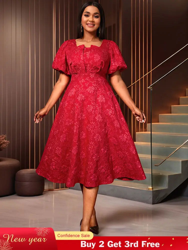 AOMEIDRESS Three-dimensional Decoration A Line Gown for Women Formal Red / S