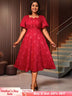 AOMEIDRESS Three-dimensional Decoration A Line Gown for Women Formal Red / S